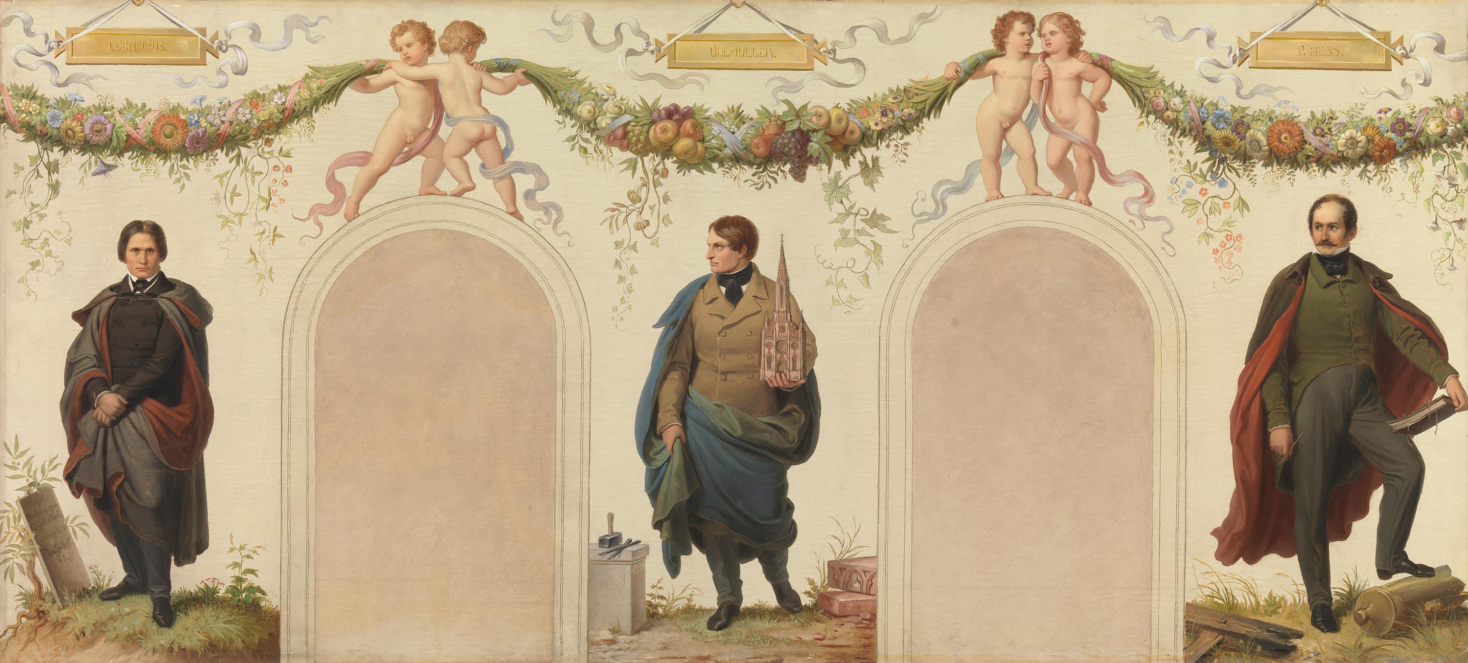 Bildnisse der Künstler Peter von Cornelius, Joseph Daniel Ohlmüller und Peter von Hess