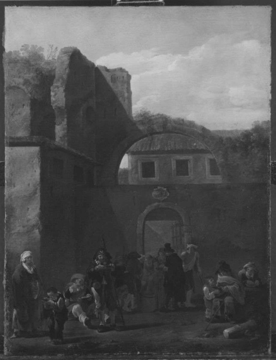 Armenspeisung im Klosterhof