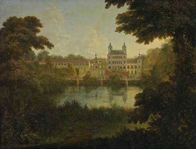 Das alte Schloss Benrath bei Düsseldorf, Ansicht von Süden