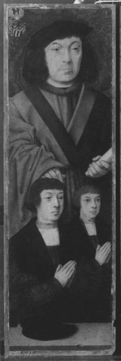 Johannes-Altar(?): Johann von Aich, Bürgermeister von Köln, mit zwei Söhnen
Rückseite: Hl. Johannes Ev.