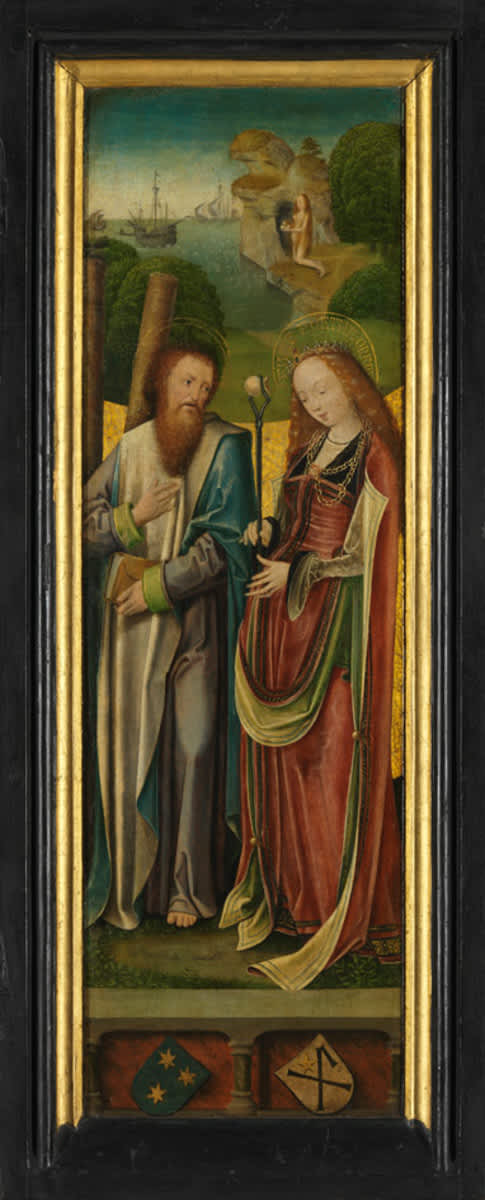 Flügelpaar: Die hll. Andreas und Agatha
Außenseite: Maria der Verkündigung