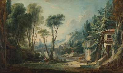 Hirtenlandschaft mit Fluss