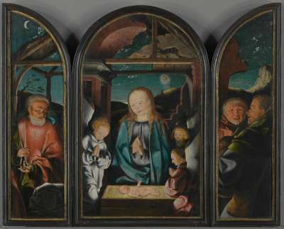 Triptychon mit Anbetung des Christkindes