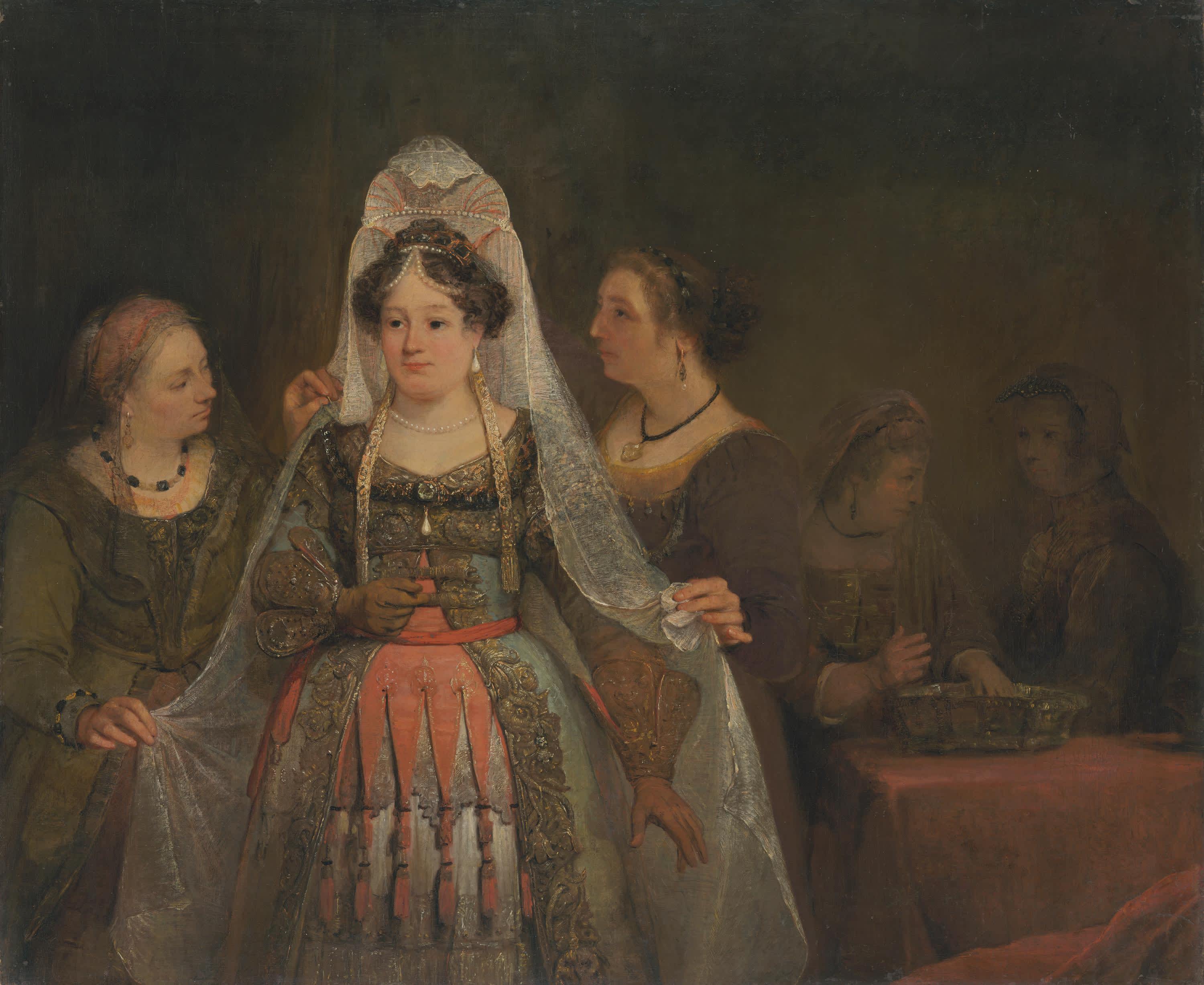 Esther legt ihre königlichen Gewänder an