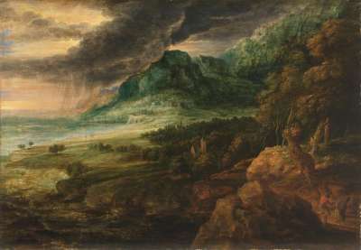 Landschaft bei aufziehendem Gewitter