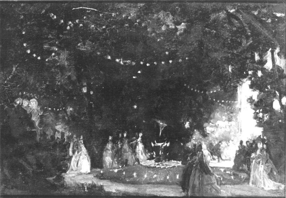 Gartenfest bei Nacht