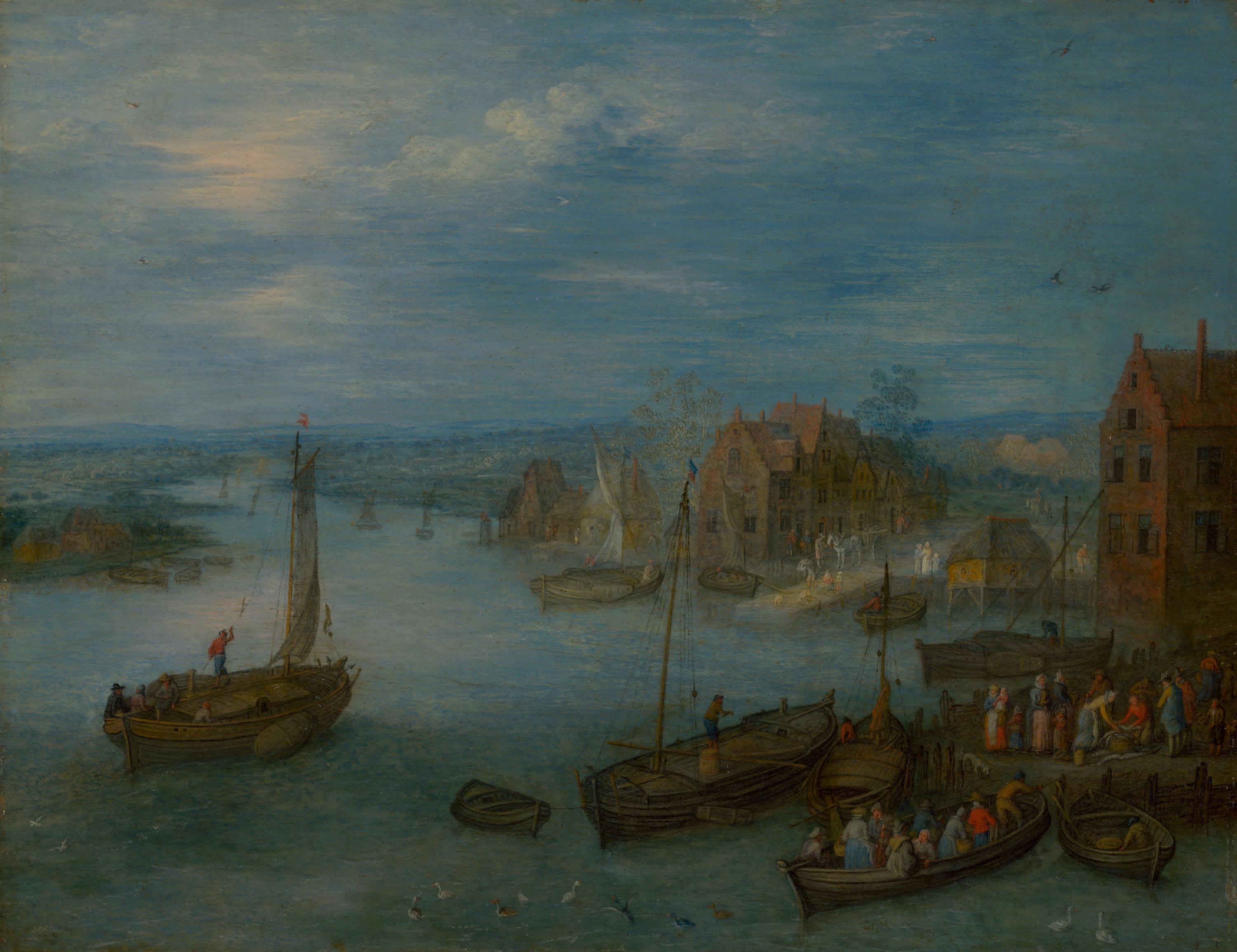 Flussansicht mit Anlegeplatz