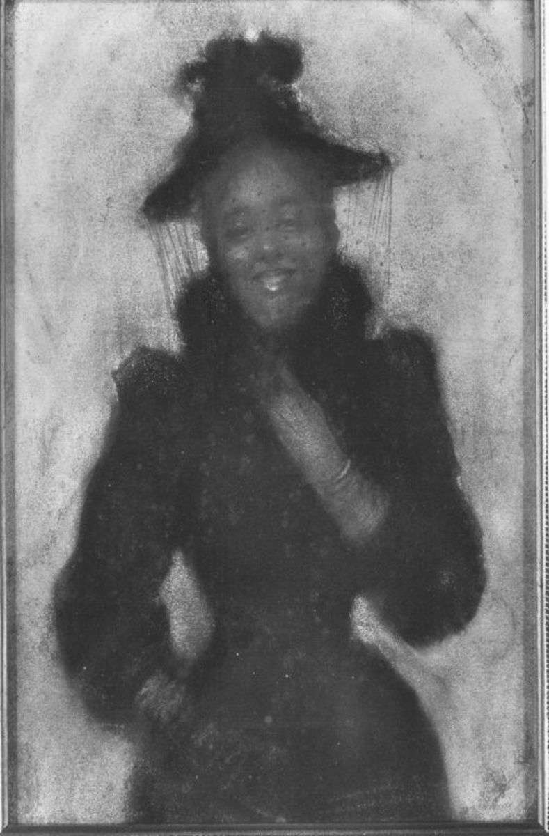 Dame mit Hut und Schleier