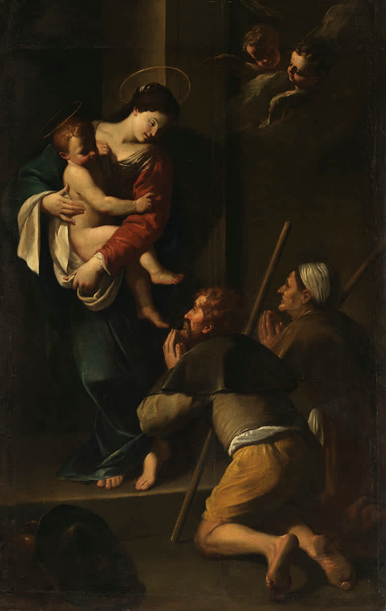 Die Madonna erscheint zwei Pilgern