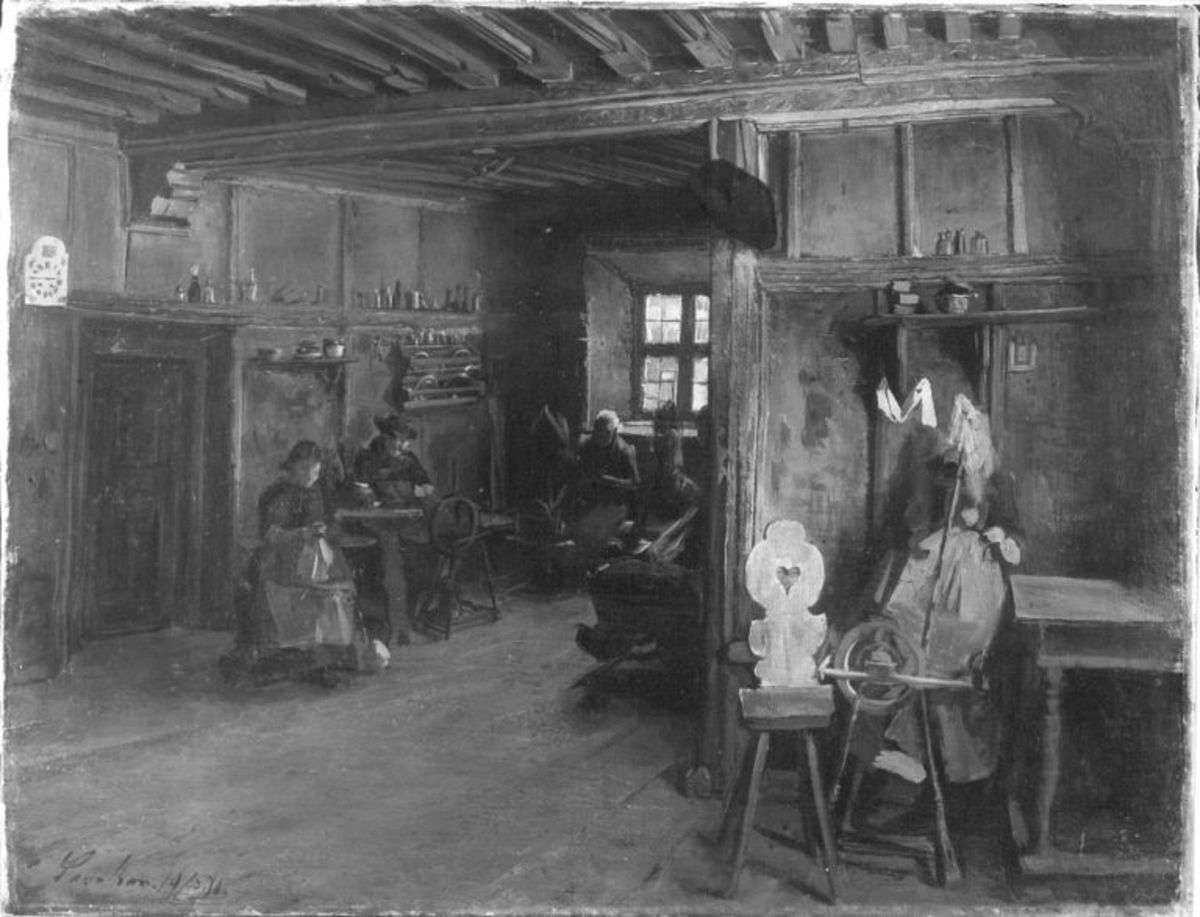 Spinner in einer Stube