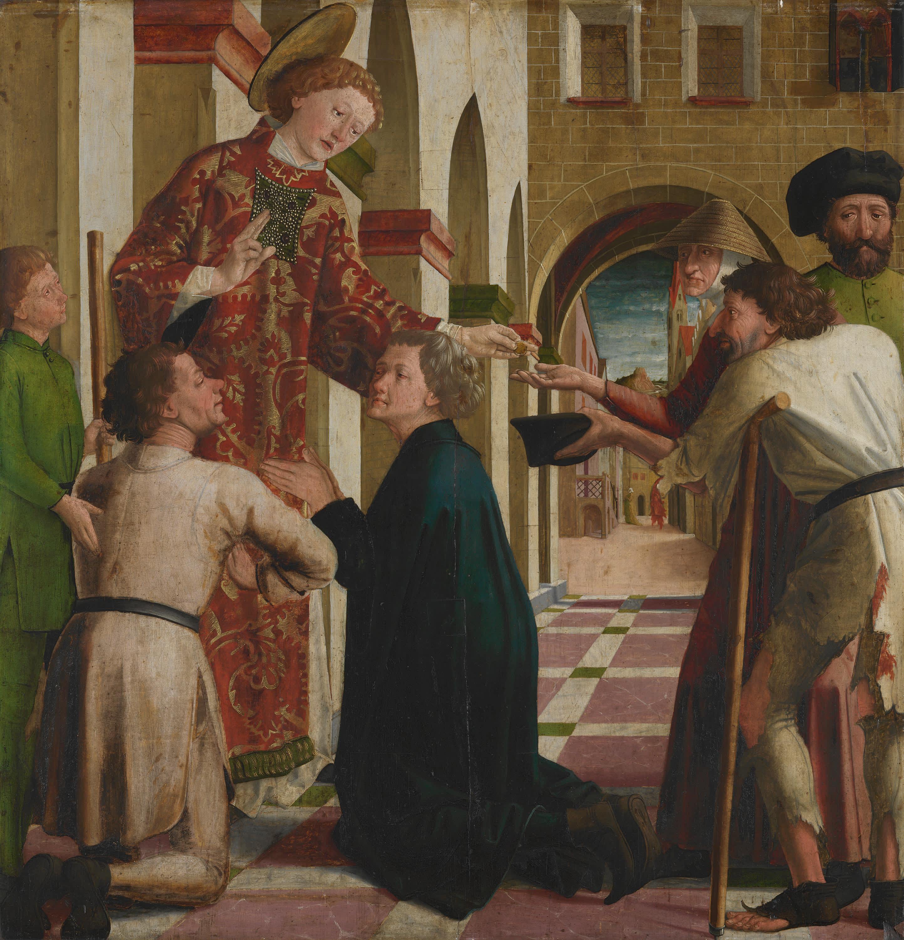 Laurentius-Altar: Almosenspende des hl. Laurentius