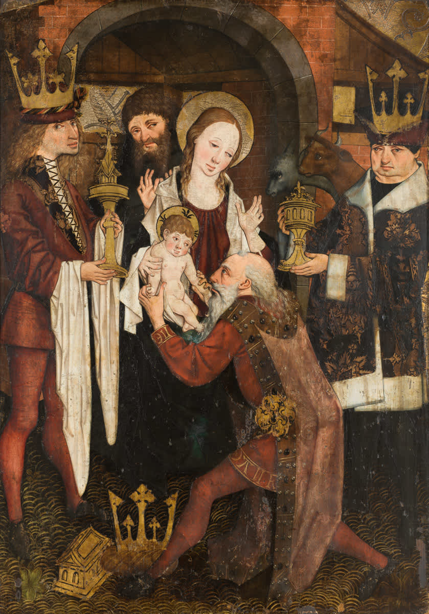 Anbetung der Könige 
(Rückseite: Darbringung im Tempel)