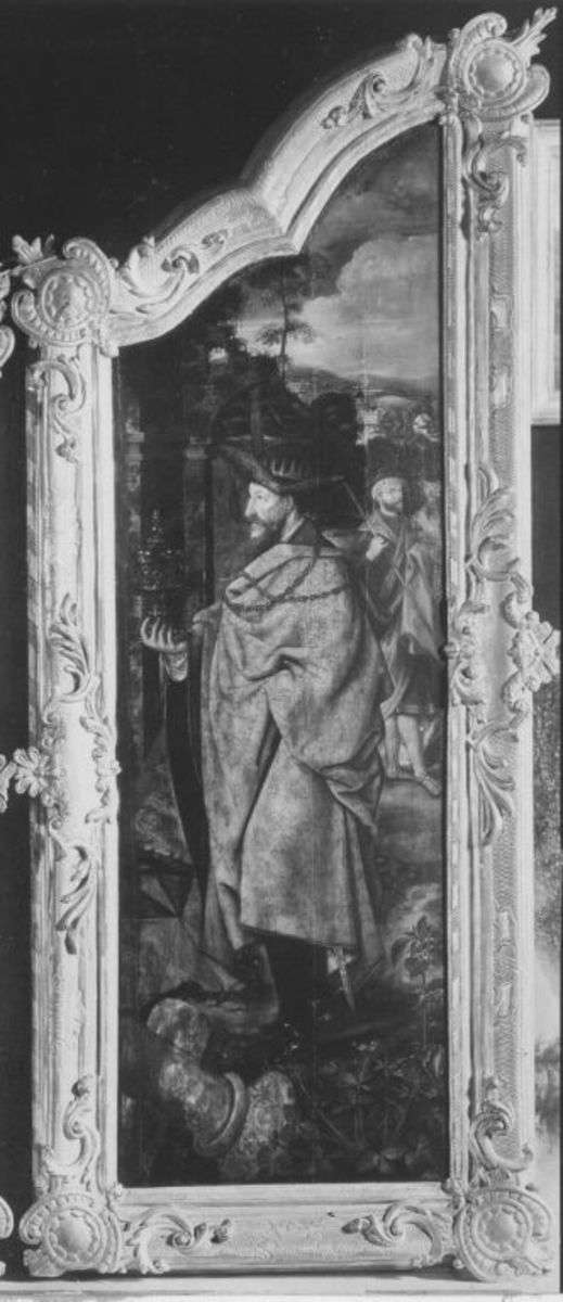 Anbetungstriptychon: Rechter Flügel mit dem zweiten König
Rückseite: Maria mit Kind