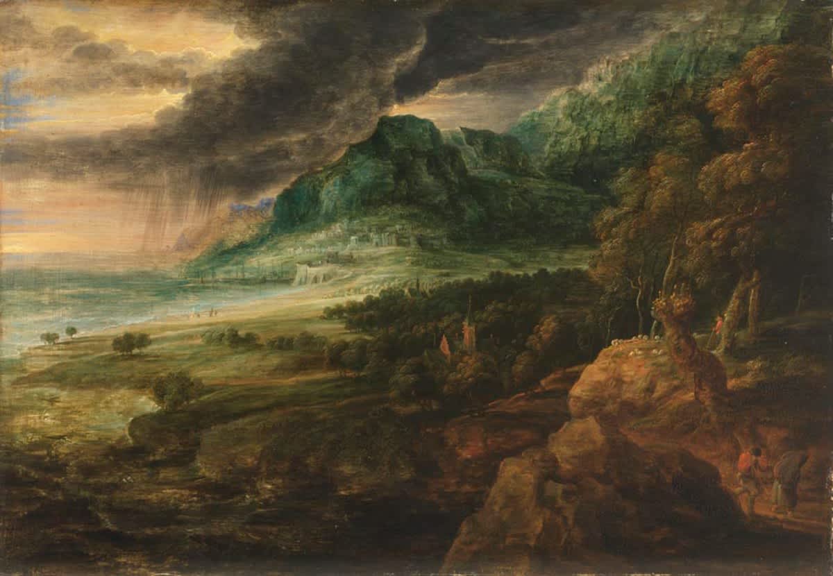 Landschaft bei aufziehendem Gewitter