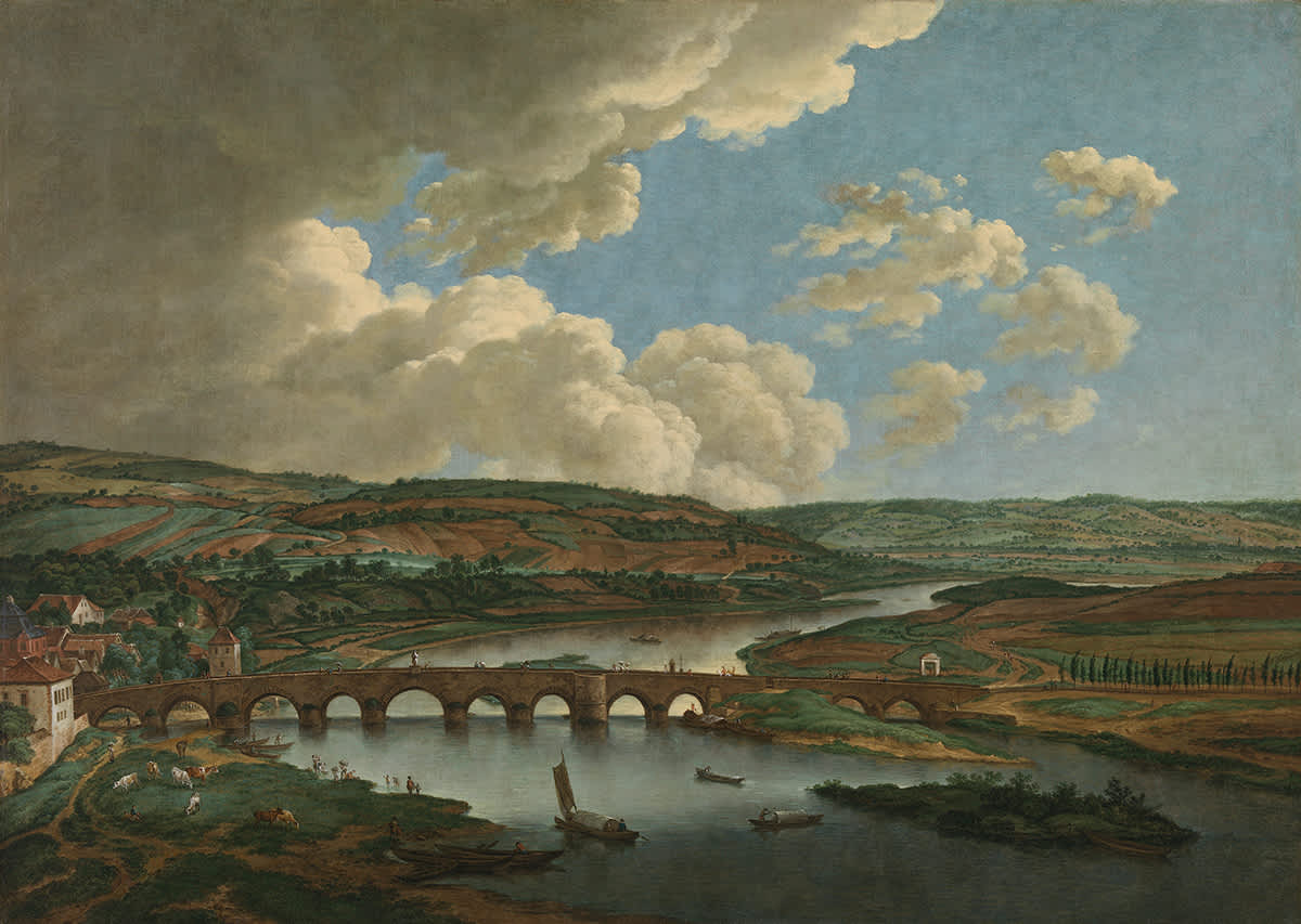 Blick vom Aschaffenburger Schloss auf die Mainbrücke (Aschaffenburger Zyklus)