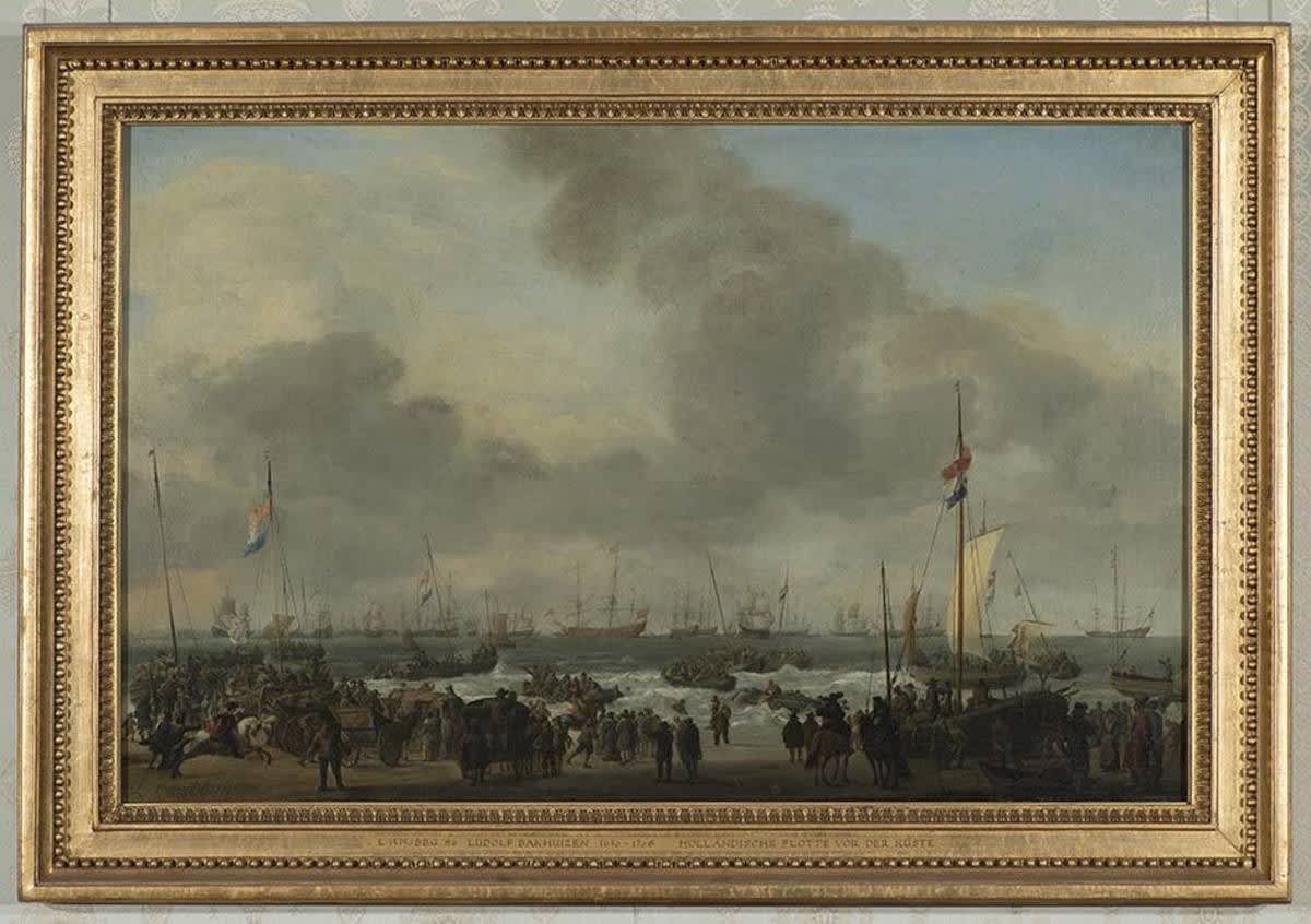 Holländische Flotte an der Küste