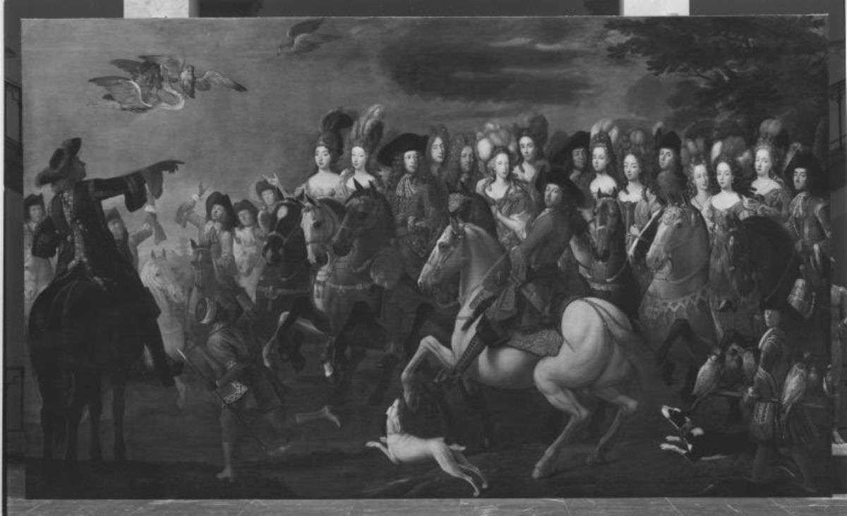 Kurfürst Max II. Emanuel von Bayern auf der Reiherjagd