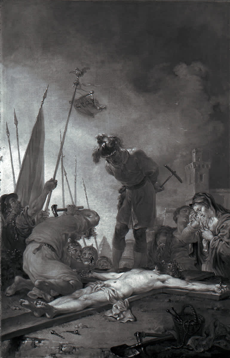 Christus wird ans Kreuz geschlagen