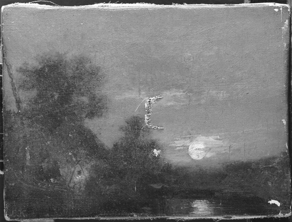 Mondlandschaft mit Lagerfeuer