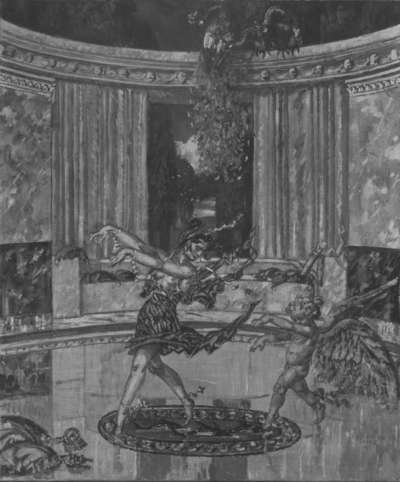 Terpsichore lehrt Amor das Tanzen