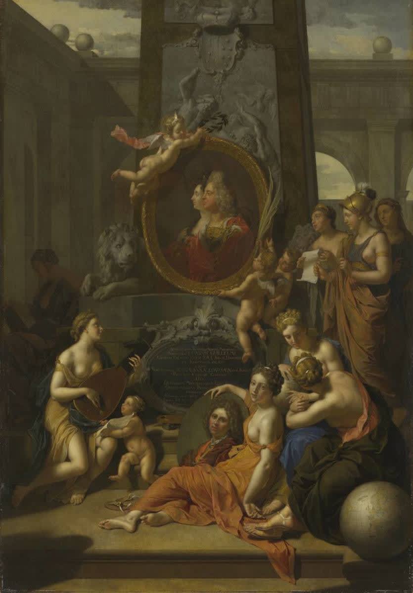 Die Künste huldigen dem Kurfürsten Johann Wilhelm von der Pfalz und seiner Gemahlin Maria Anna Louisa de' Medici