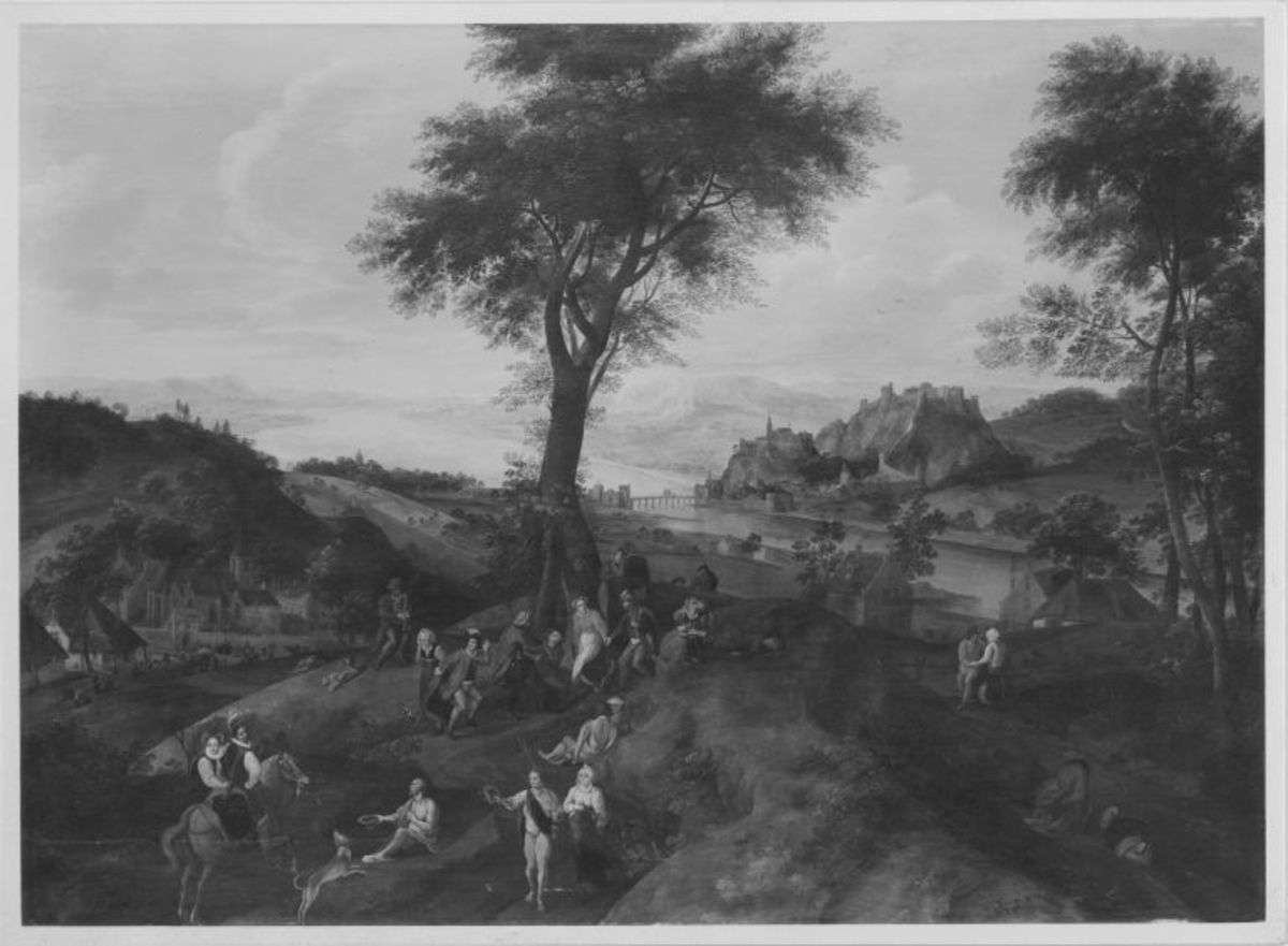 Landschaft mit Kirmes