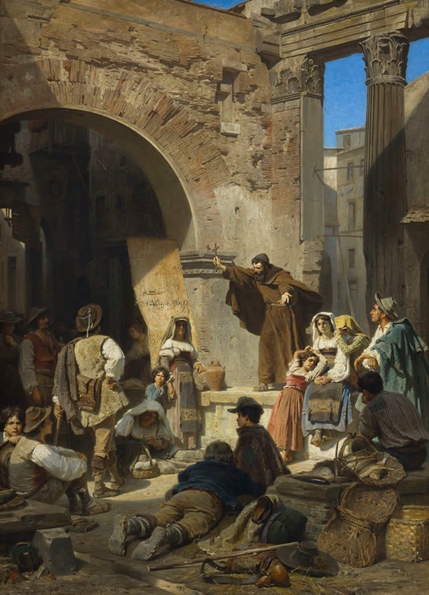 Kapuzinerpredigt im Porticus Octaviae in Rom