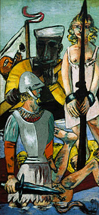 Versuchung (Versuchung des Heiligen Antonius)
Triptychon - linker Teil