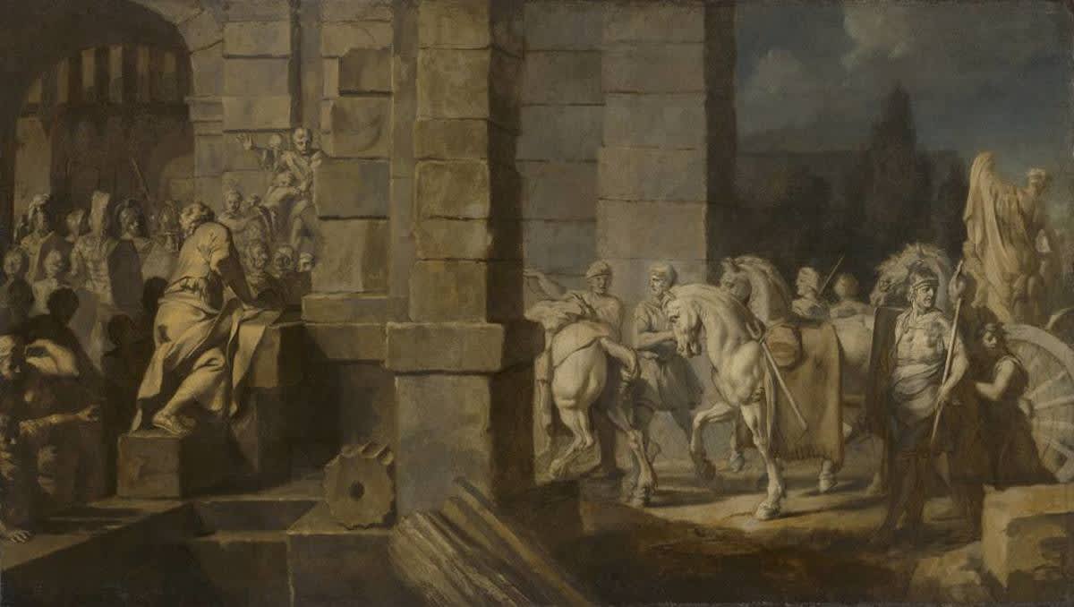 Triumphzug Alexanders des Großen: Einzug durch das Stadtor (Folge 1/12)