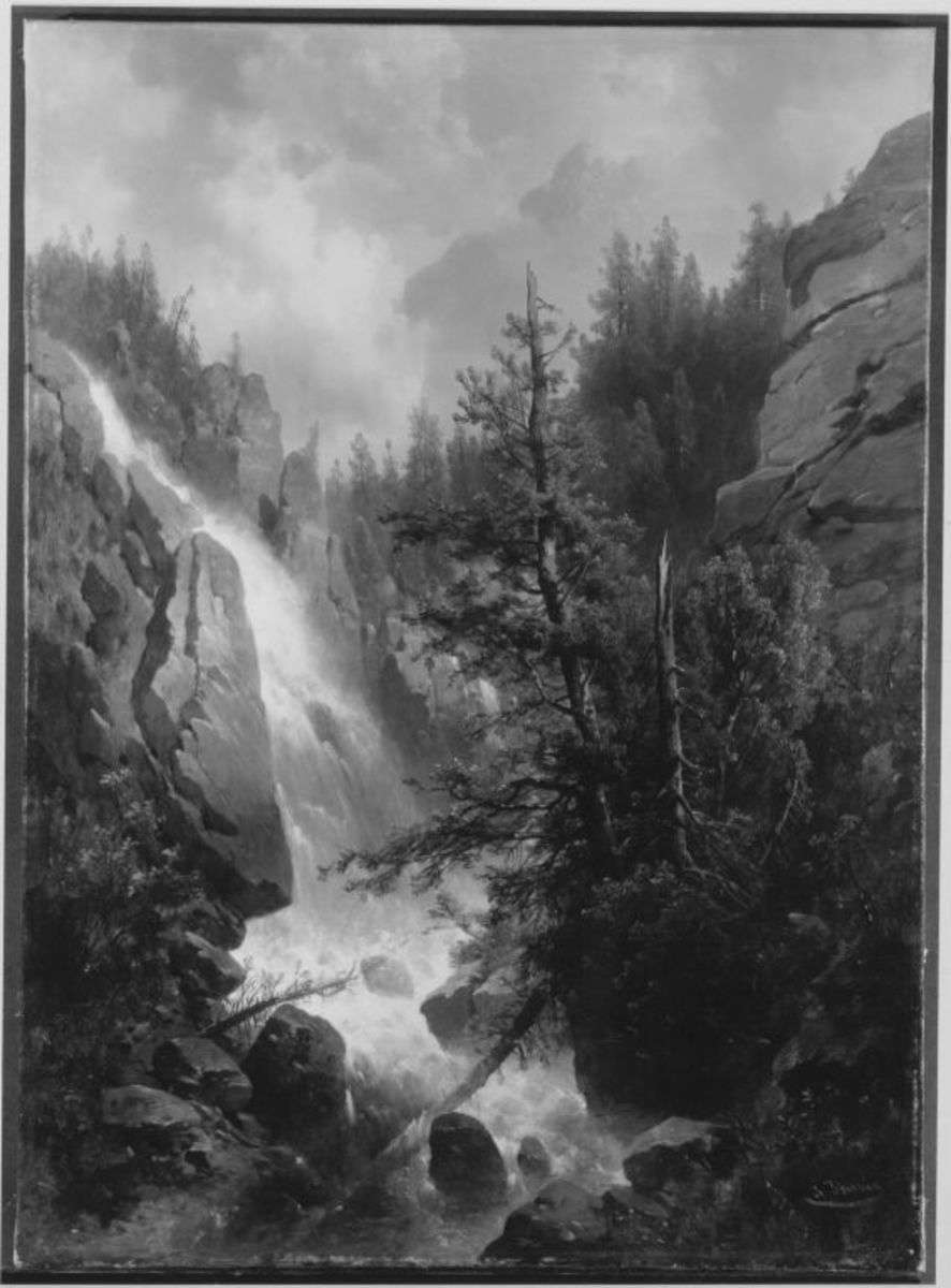 Wasserfall in einer Gebirgsschlucht