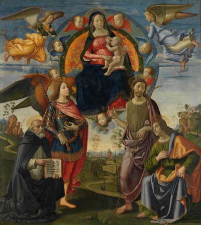 Hochaltar von Santa Maria Novella: Maria mit Kind und den hll. Dominikus, Michael, Johannes dem Täufer und Thomas