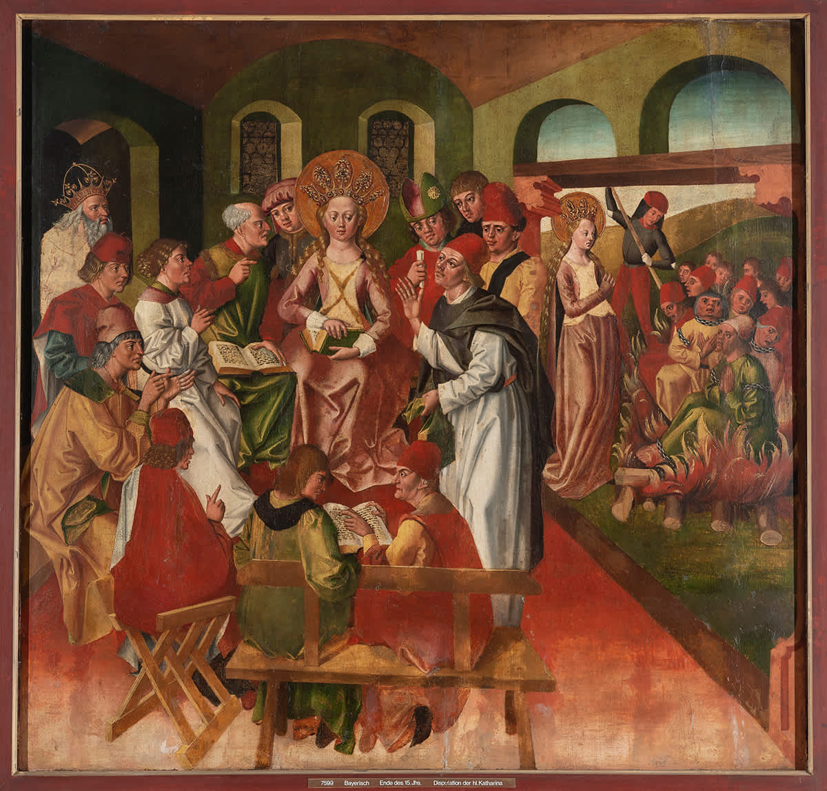 Atteler Altar: Disputation der hl. Katharina und Martyrium der Philosophen
(Rückseite: ehemals Relief)