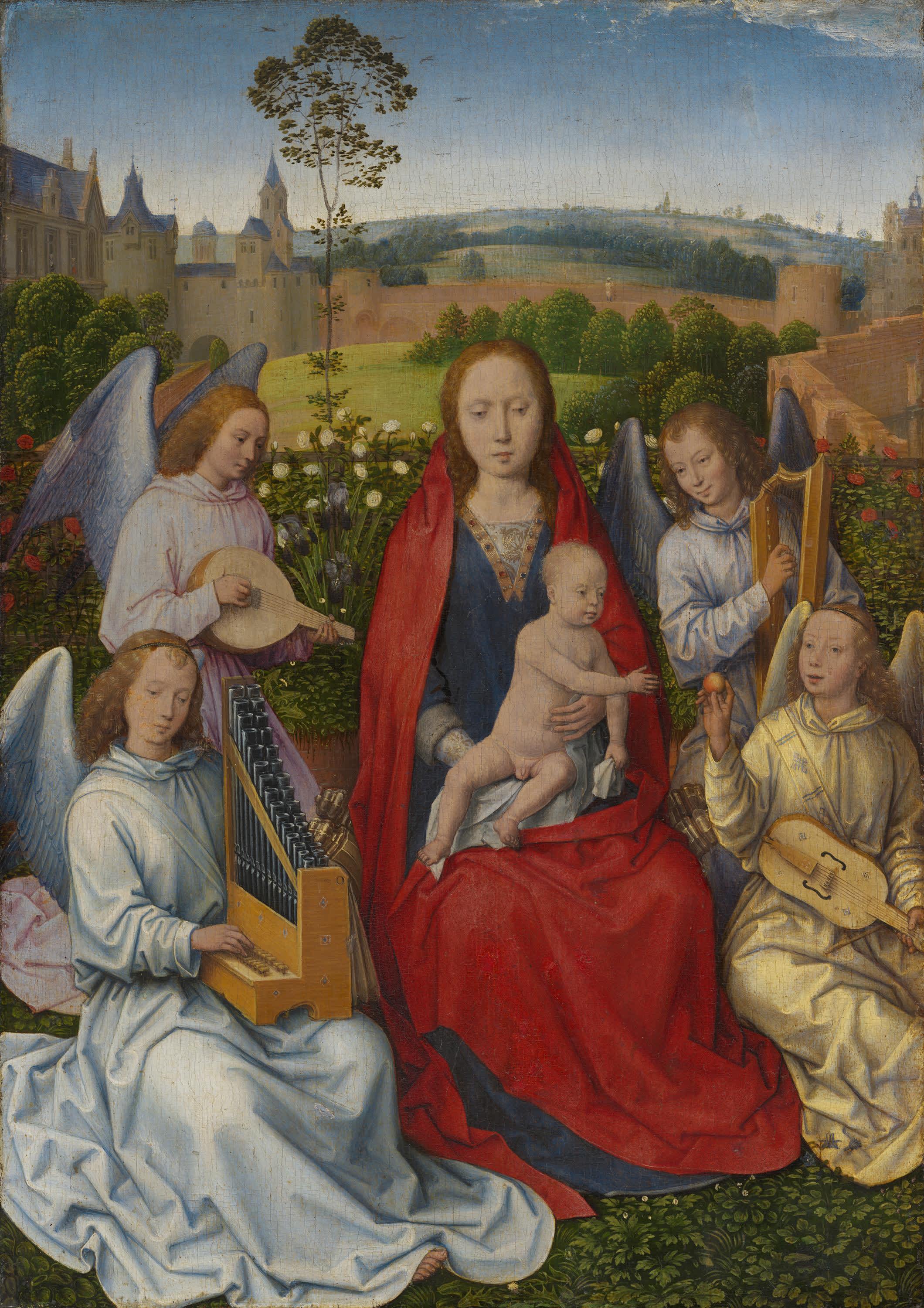 Tafel eines Diptychons: Maria im Rosenhag