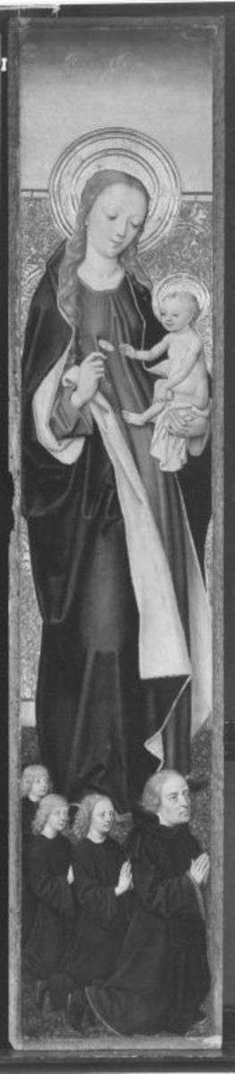 Flügelaltar: Maria mit Kind und Stifter mit drei Söhnen
Außenseite: Hl. Bernhard von Clairvaux mit dem Gekreuzigten