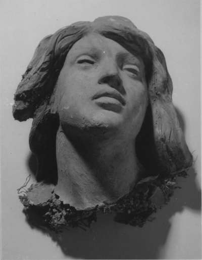 Kopffragment eines Modells für eine Rheintochter des Vater-Rhein-Brunnens in Köln