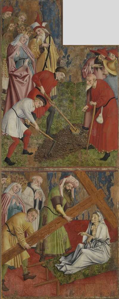 Kreuzaltar, Flügelaußenseite: Kaiserin Helena findet das wahre Kreuz Christi und Erprobung des Kreuzes