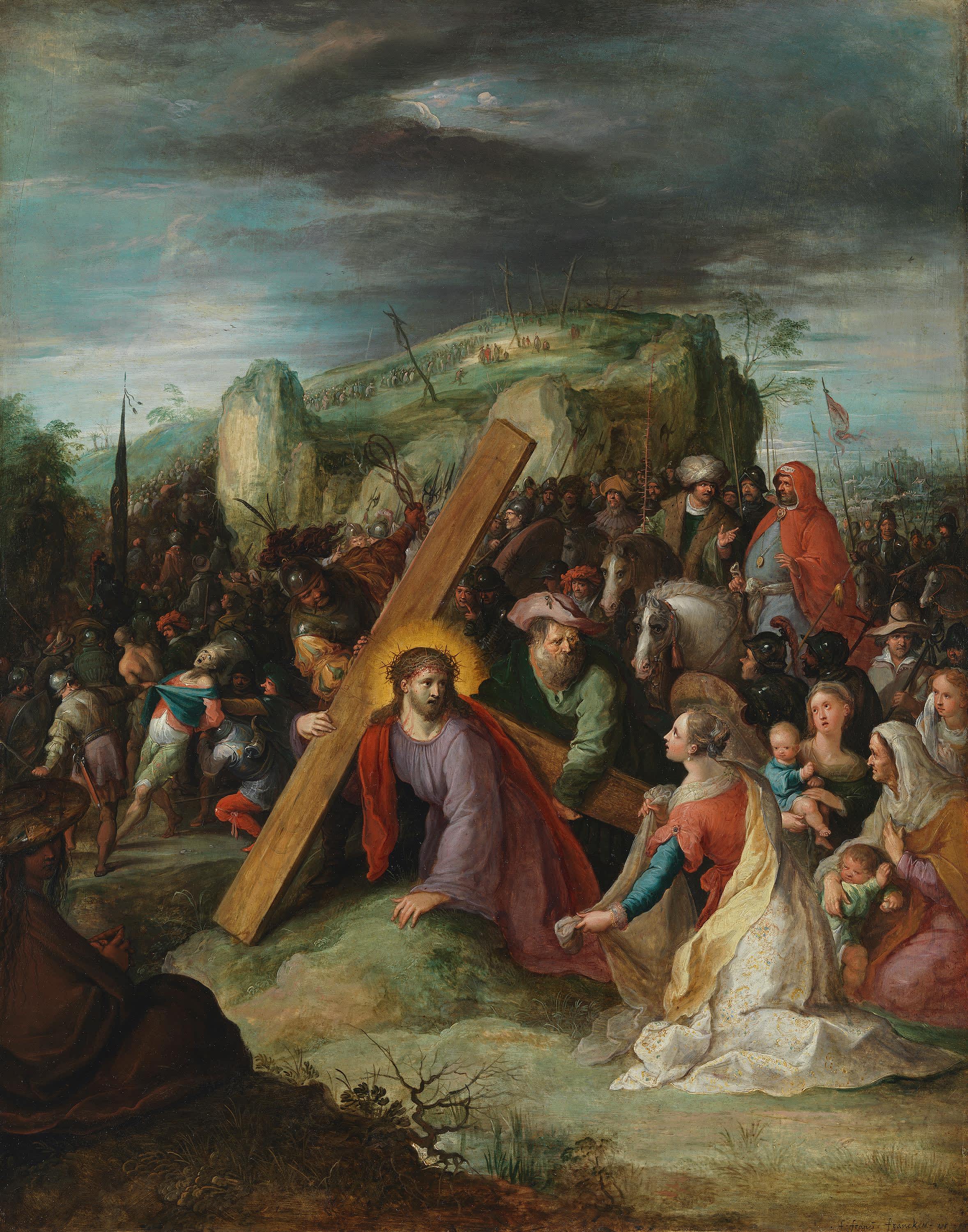 Die hl. Veronika reicht Christus das Schweißtuch