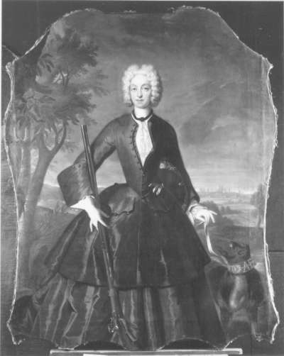 Bildnis der Amalie Maria Josepha von Bayern, Gemahlin Kaiser Karls VII., im Jagdkostüm (1701-1756)
