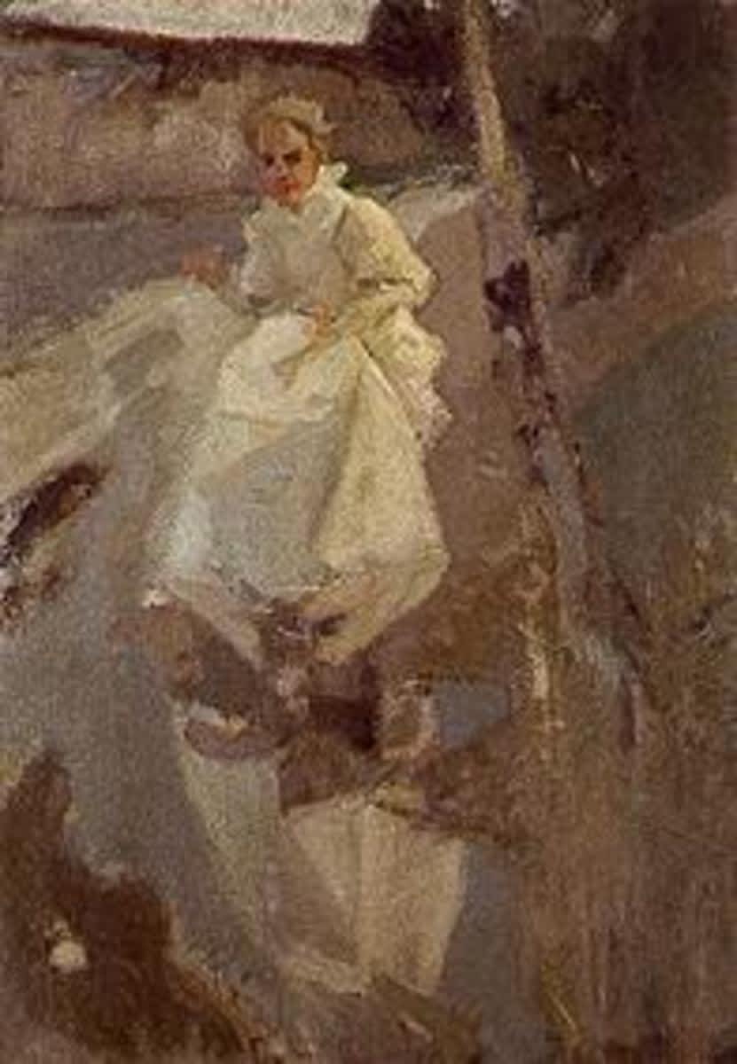 Mädchen in weißem Kleid