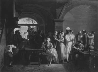 Werber in einer Schänke