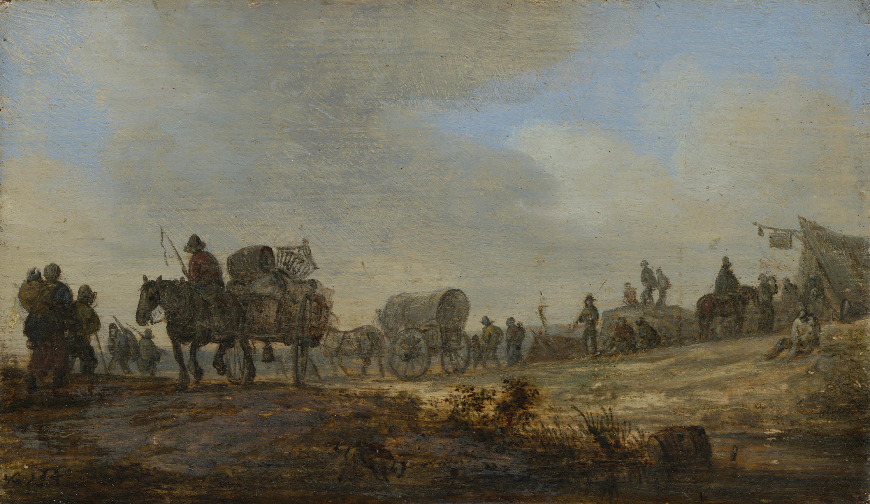 Landschaft mit Bauernkarren