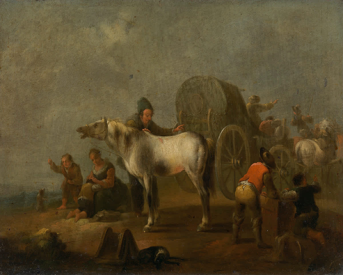 Fahrendes Volk beim Aufbruch