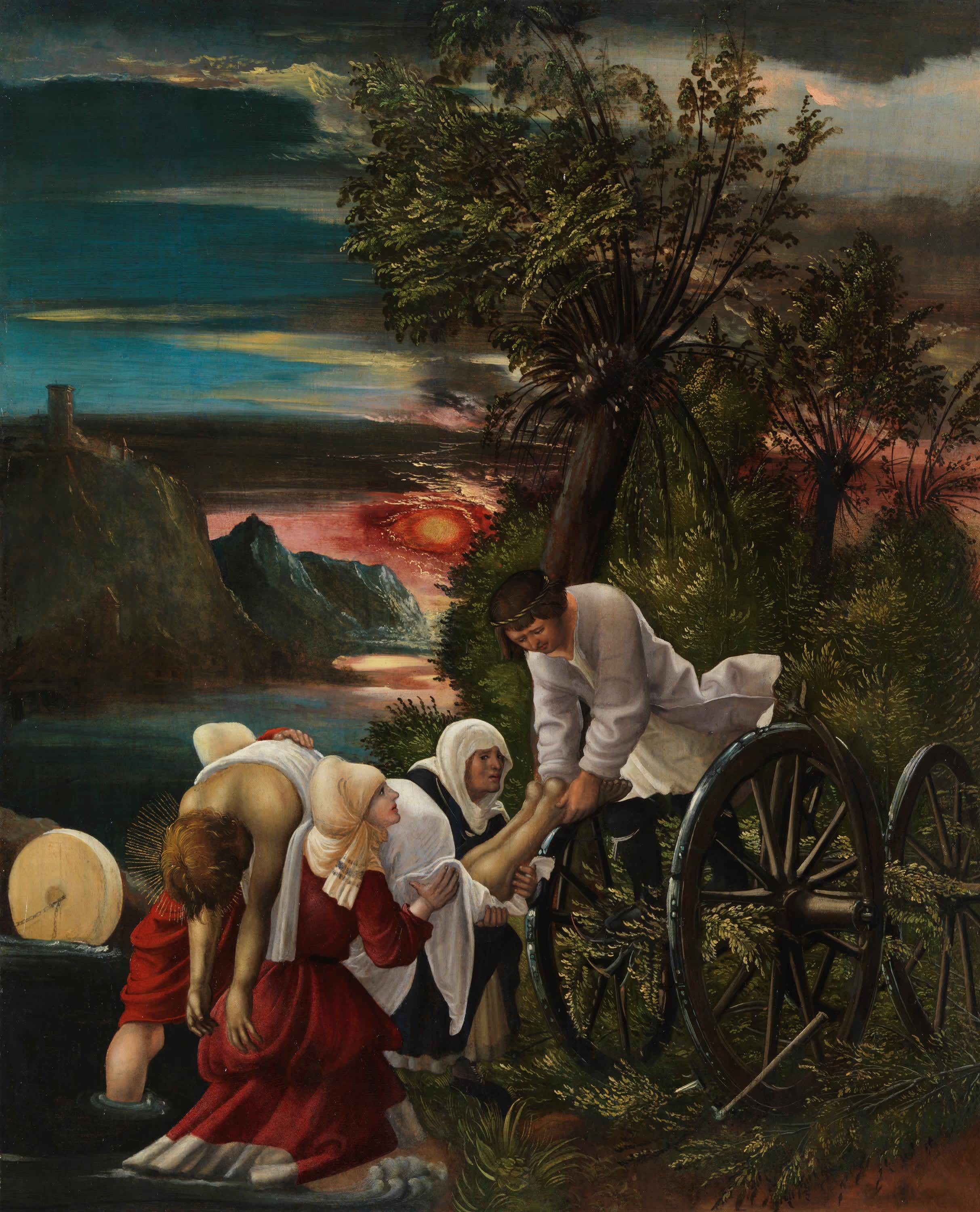 Florianslegende: Die Bergung der Leiche des hl. Florian