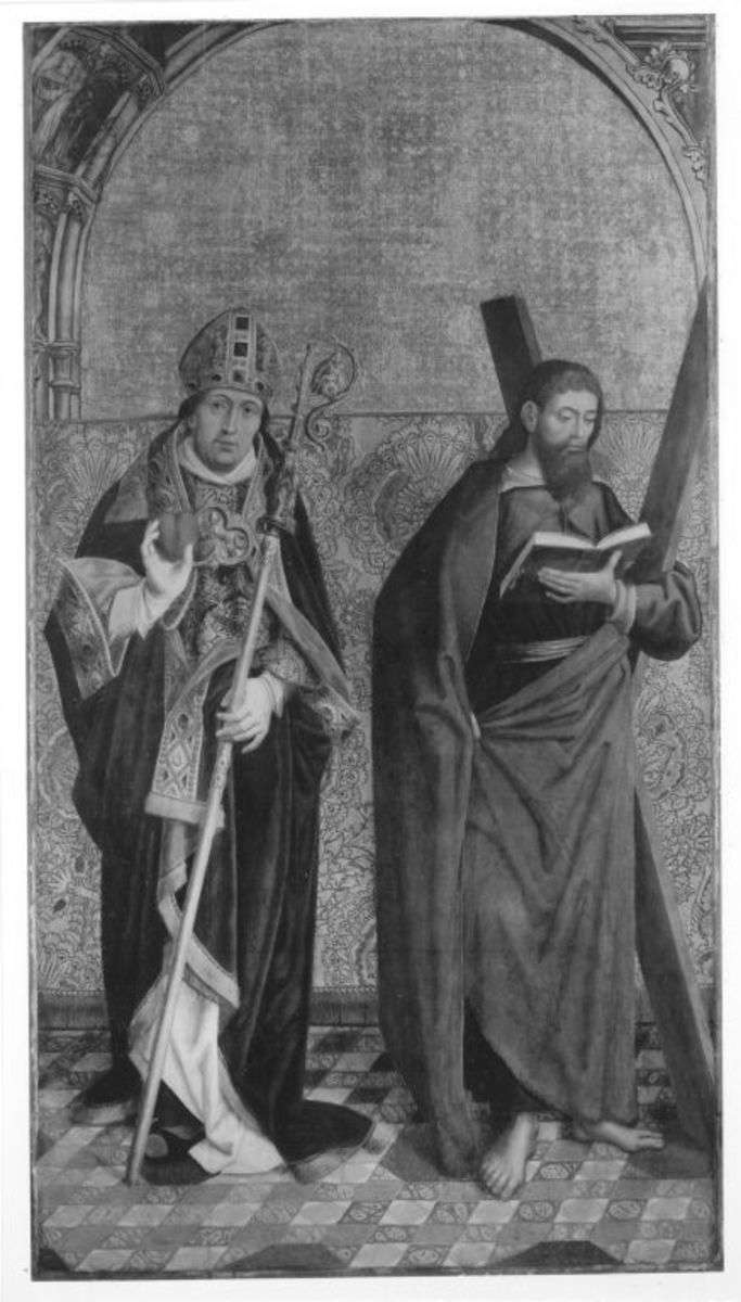 Die hll. Augustinus und Andreas
Außenseite: Buße des hl. Hieronymus und kniende Nonne