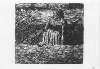 Der Tote Tag (Stehende Frau auf halber Kellertreppe).