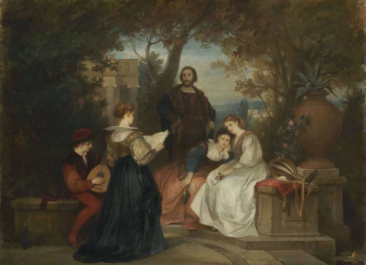 Italienische Gartenszene