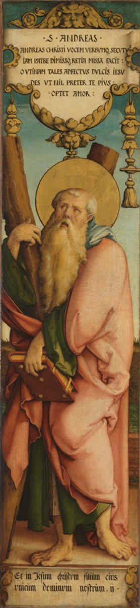 Hl. Andreas
Rückseite: Kandelaberornament