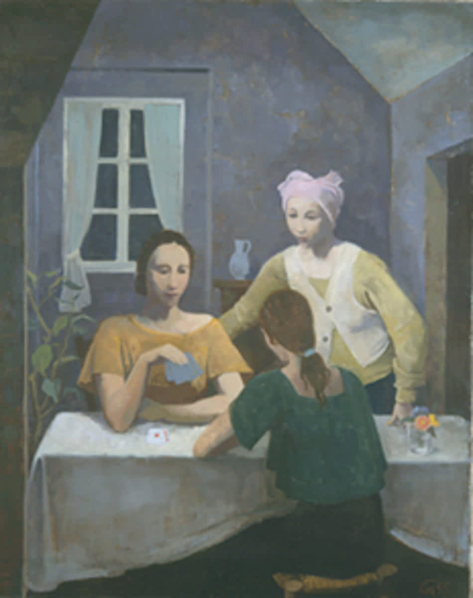 Kartenspielende Mädchen