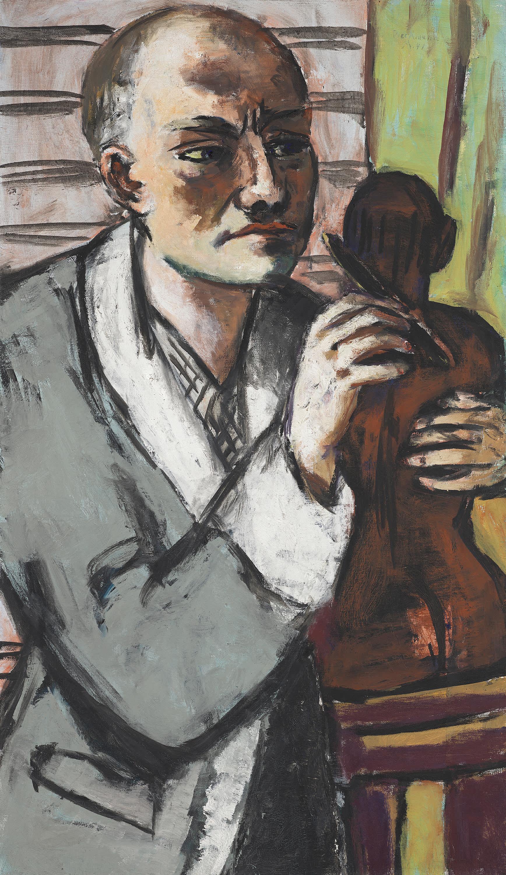 Selbstbildnis mit grauem Schlafrock