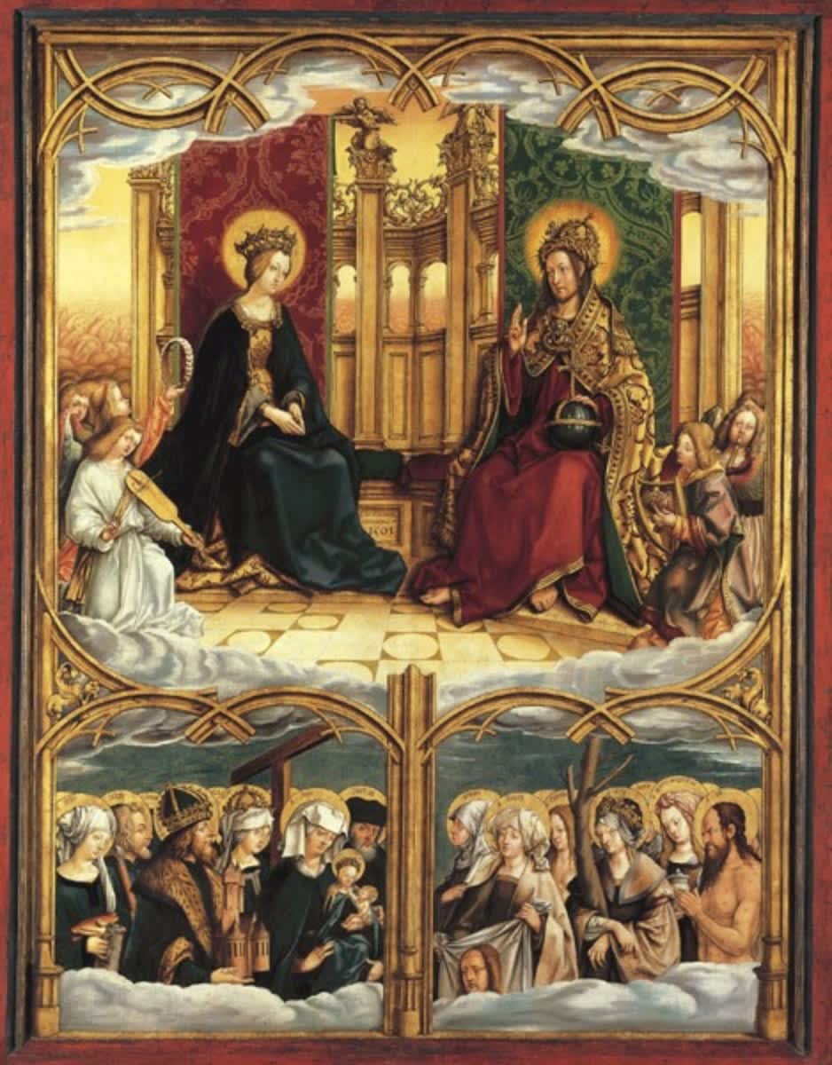 Allerheiligenaltar: Maria und Christus thronend